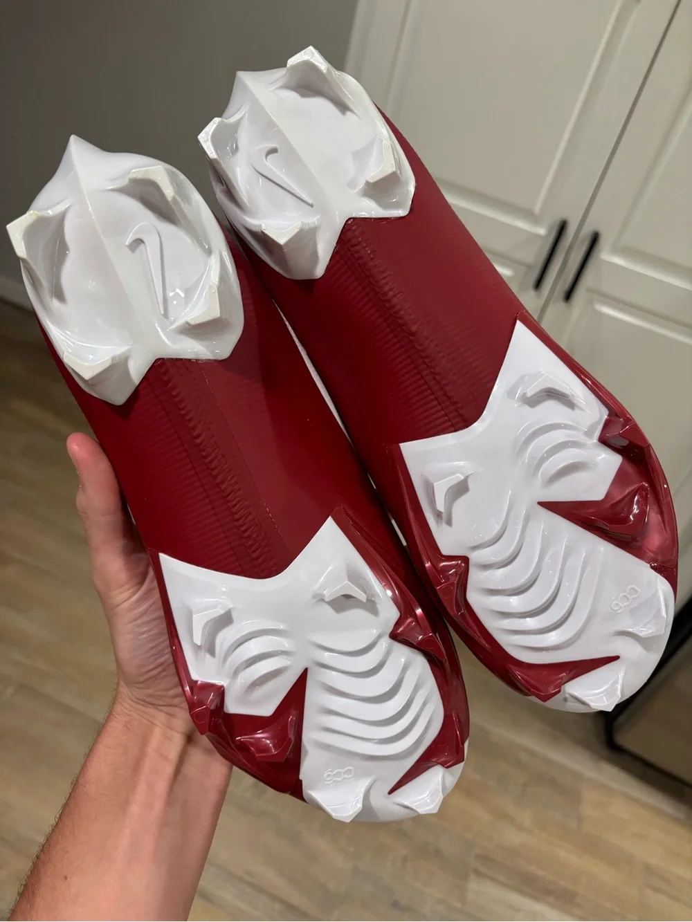 Nike Air Jordan Vapor Edge Pro 2 PE Oklahoma Sooners Size 13.5 Cleats FJ5700-106